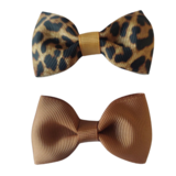 Your Little Miss Hair clip with bow - leopard love