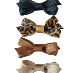 Your Little Miss Haarspeldjes met strikje - leopard love