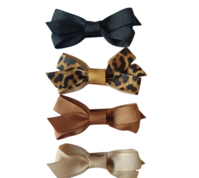 Your Little Miss Baby-Haarclips mit Schleife - leopard love