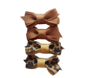 Your Little Miss Baby hair ties with little bow - leopard love Your Little Miss Baby hair ties with little bow - leopard love
