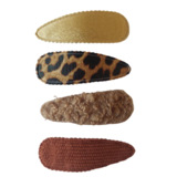 Your Little Miss Snap clips with fabric - leopard love