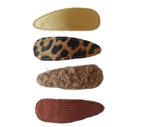 Your Little Miss Snap clips with fabric - leopard love