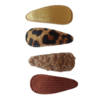 Your Little Miss Baby-Klick-Klack-Haarspangen mit Stoff - leopard love