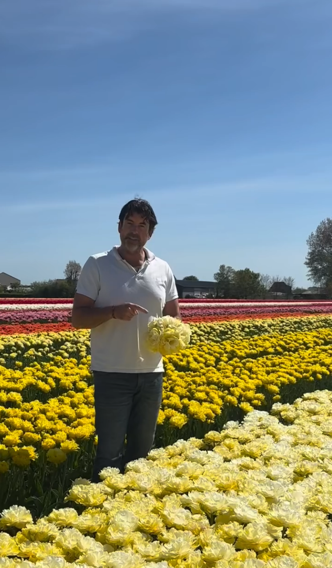 Michel van Tulip Store in het tulpenveld
