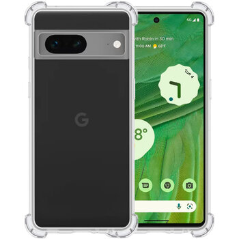 Betaalbare Hoesjes Google Pixel 7A Hoesje Siliconen Shock Proof Hoes Case Cover - Transparant