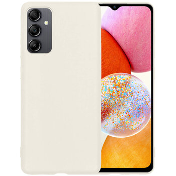 Betaalbare Hoesjes Samsung Galaxy A14 Hoesje Siliconen Hoes Case Cover - Wit
