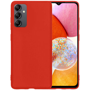 Betaalbare Hoesjes Samsung Galaxy A14 Hoesje Siliconen Hoes Case Cover - Rood