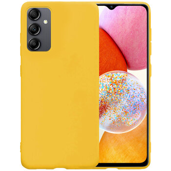 Betaalbare Hoesjes Samsung Galaxy A14 Hoesje Siliconen Hoes Case Cover - Geel