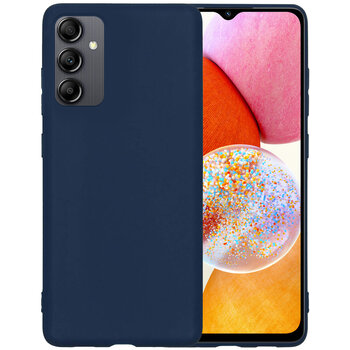Betaalbare Hoesjes Samsung Galaxy A14 Hoesje Siliconen Hoes Case Cover - Donkerblauw