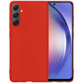 Betaalbare Hoesjes Samsung Galaxy A54 Hoesje Siliconen Hoes Case Cover - Rood