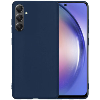 Betaalbare Hoesjes Samsung Galaxy A54 Hoesje Siliconen Hoes Case Cover - Donkerblauw