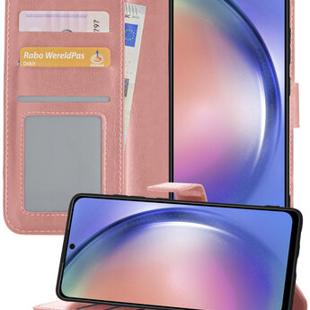 Samsung Galaxy A54 Hoesje Book Case Kunstleer Cover Hoes - Rose Goud