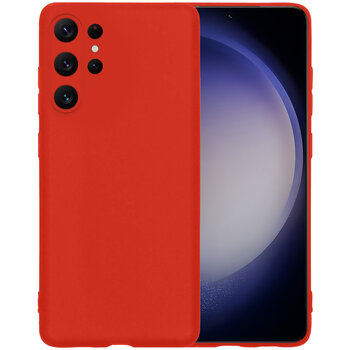 Samsung Galaxy S23 Ultra Hoesje Siliconen Hoes Case Cover - Rood