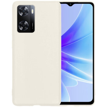 Oppo A57s Hoesje Siliconen Hoes Case Cover - Wit