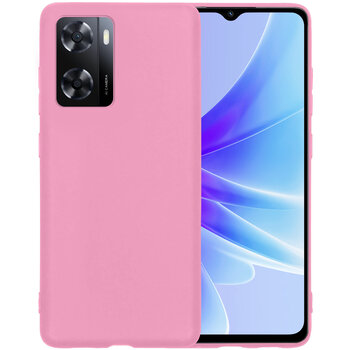 Oppo A57s Hoesje Siliconen Hoes Case Cover - Lichtroze