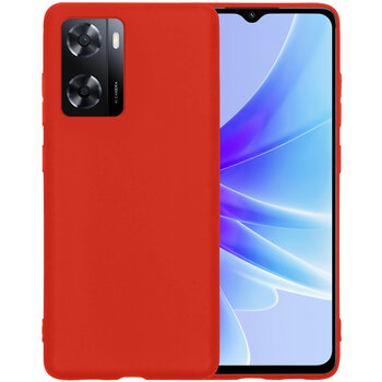 Oppo A57s Hoesje Siliconen Hoes Case Cover - Rood