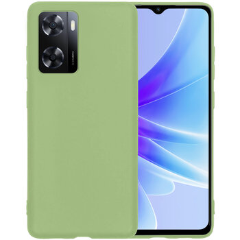 Oppo A57s Hoesje Siliconen Hoes Case Cover - Groen