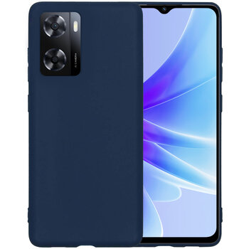 Oppo A57s Hoesje Siliconen Hoes Case Cover - Donkerblauw