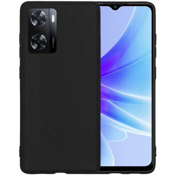 OPPO A57 Hoesje Siliconen Hoes Case Cover - Zwart