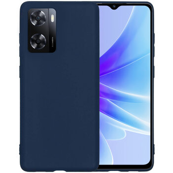 OPPO A57 Hoesje Siliconen Hoes Case Cover - Donkerblauw