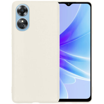 Oppo A17 Hoesje Siliconen Hoes Case Cover - Wit