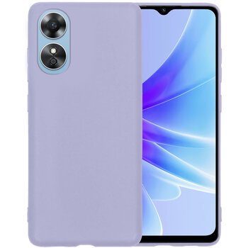 Oppo A17 Hoesje Siliconen Hoes Case Cover - Lila