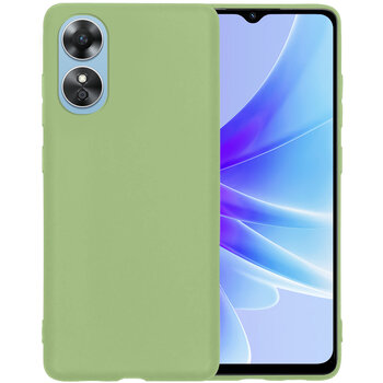 Oppo A17 Hoesje Siliconen Hoes Case Cover - Groen