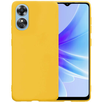 Oppo A17 Hoesje Siliconen Hoes Case Cover - Geel