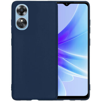 Oppo A17 Hoesje Siliconen Hoes Case Cover - Donkerblauw