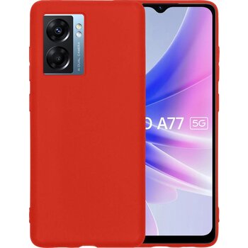 Betaalbare Hoesjes Oppo A77 Hoesje Siliconen Hoes Case Cover - Rood