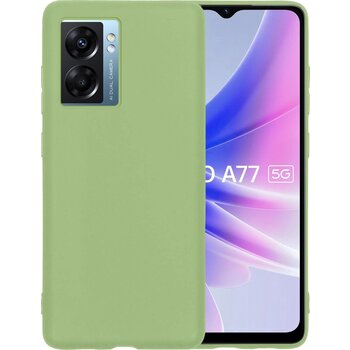 Oppo A77 Hoesje Siliconen Hoes Case Cover - Groen