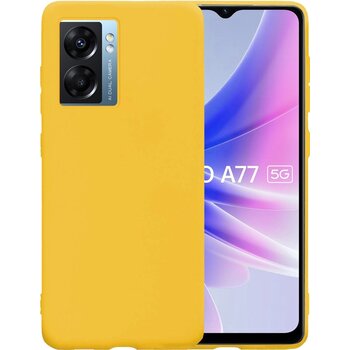 Oppo A77 Hoesje Siliconen Hoes Case Cover - Geel