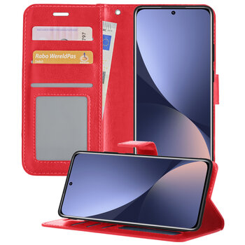 Xiaomi 12X Hoesje Book Case Kunstleer Cover Hoes - Rood