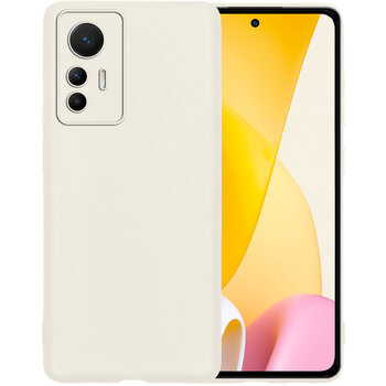 Xiaomi 12 Lite Hoesje Siliconen Hoes Case Cover - Wit