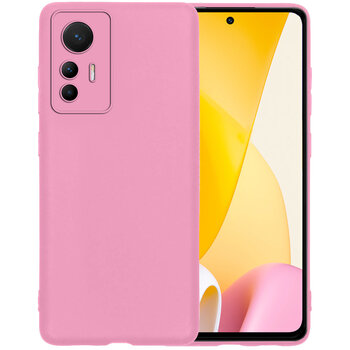 Xiaomi 12 Lite Hoesje Siliconen Hoes Case Cover - Lichtroze