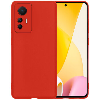 Xiaomi 12 Lite Hoesje Siliconen Hoes Case Cover - Rood