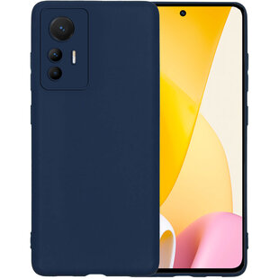 Xiaomi 12 Lite Hoesje Siliconen Hoes Case Cover - Donkerblauw