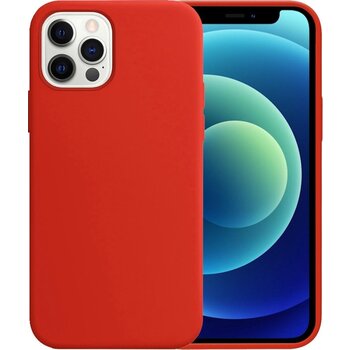 Apple iPhone 12 Pro Max Hoesje Siliconen Hoes Case Cover - Rood