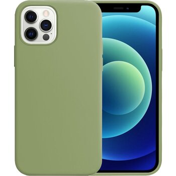 Apple iPhone 12 Pro Max Hoesje Siliconen Hoes Case Cover - Groen