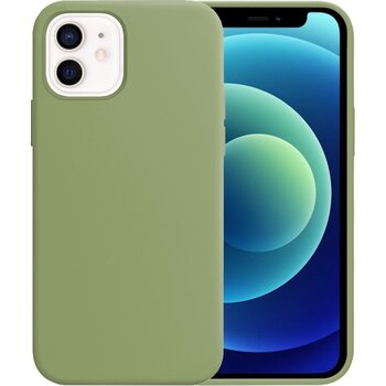 Betaalbare Hoesjes Apple iPhone 12 Mini Hoesje Siliconen Hoes Case Cover - Groen
