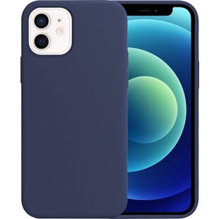Apple iPhone 12 Mini Hoesje Siliconen Hoes Case Cover - Donkerblauw