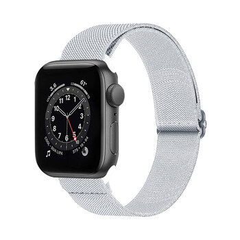 Betaalbare Hoesjes Bandje Geschikt Voor Apple Watch Bandje 42/44/45 mm Nylon Polsband Met Gesp - Horloge Bandje Geschikt Voor Apple Watch 1-8 / SE - 42/44/45 mm - Wit