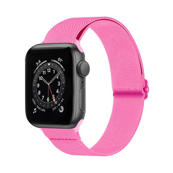 Betaalbare Hoesjes Bandje Geschikt Voor Apple Watch Bandje 42/44/45 mm Nylon Polsband Met Gesp - Horloge Bandje Geschikt Voor Apple Watch 1-8 / SE - 42/44/45 mm - Roze