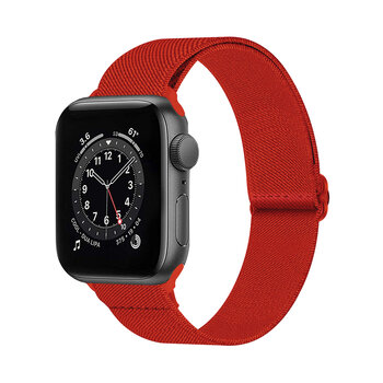 Betaalbare Hoesjes Bandje Geschikt Voor Apple Watch Bandje 42/44/45 mm Nylon Polsband Met Gesp - Horloge Bandje Geschikt Voor Apple Watch 1-8 / SE - 42/44/45 mm - Rood