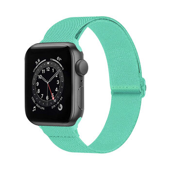 Betaalbare Hoesjes Bandje Geschikt Voor Apple Watch Bandje 42/44/45 mm Nylon Polsband Met Gesp - Horloge Bandje Geschikt Voor Apple Watch 1-8 / SE - 42/44/45 mm - Mint