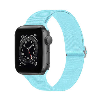 Betaalbare Hoesjes Bandje Geschikt Voor Apple Watch Bandje 42/44/45 mm Nylon Polsband Met Gesp - Horloge Bandje Geschikt Voor Apple Watch 1-8 / SE - 42/44/45 mm - Lichtblauw