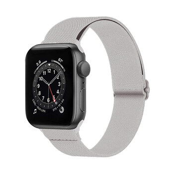 Betaalbare Hoesjes Bandje Geschikt Voor Apple Watch Bandje 42/44/45 mm Nylon Polsband Met Gesp - Horloge Bandje Geschikt Voor Apple Watch 1-8 / SE - 42/44/45 mm - Grijs