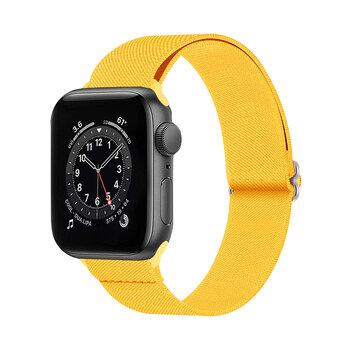 Betaalbare Hoesjes Bandje Geschikt Voor Apple Watch Bandje 42/44/45 mm Nylon Polsband Met Gesp - Horloge Bandje Geschikt Voor Apple Watch 1-8 / SE - 42/44/45 mm - Geel