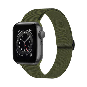 Bandje Geschikt Voor Apple Watch Bandje 42/44/45 mm Nylon Polsband Met Gesp - Horloge Bandje Geschikt Voor Apple Watch 1-8 / SE - 42/44/45 mm - Donkergroen