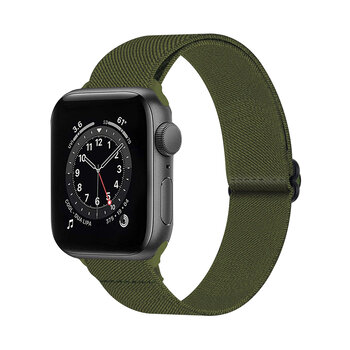 Betaalbare Hoesjes Bandje Geschikt Voor Apple Watch Bandje 42/44/45 mm Nylon Polsband Met Gesp - Horloge Bandje Geschikt Voor Apple Watch 1-8 / SE - 42/44/45 mm - Donkergroen